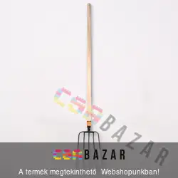 Kovácsolt vasvilla 5 ágú, bükkfa nyéllel