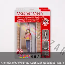 Mágneses szúnyogháló függöny ajtóra fekete 100x210 cm