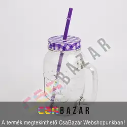 Üvegpohár szívószállal 700ml