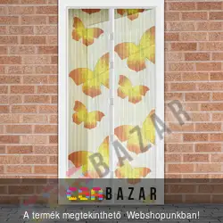 Mágneses mintás szúnyogháló függöny ajtóra pillangós 100x210 cm fehér alapon