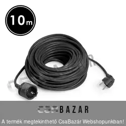 Hálózati lengő hosszabbító 10 m fekete - 3 x 1,50 mm²