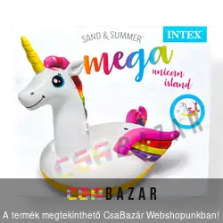 Felfújható Unikornis gumimatrac kapaszkodóval 251x145x163 cm INTEX 57291