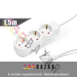 Hálózati elosztó 3 aljzattal 1,5 m