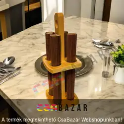 Bambusz tányéralátét 40x30 cm fa tartóval - 4 db