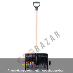 Hólapát 37 cm fekete, fém élvédővel fa nyéllel D markolattal